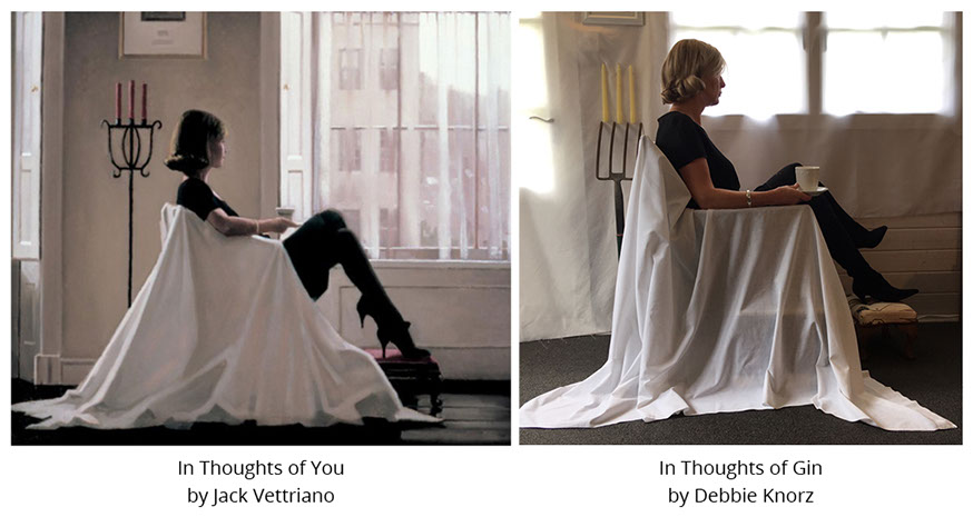 In Thought of You by Jack Vettriano In Thoughts of Gin by Debbie Knorz&nbsp; #all4won #abdnartmuseums #gettymuseumchallenge