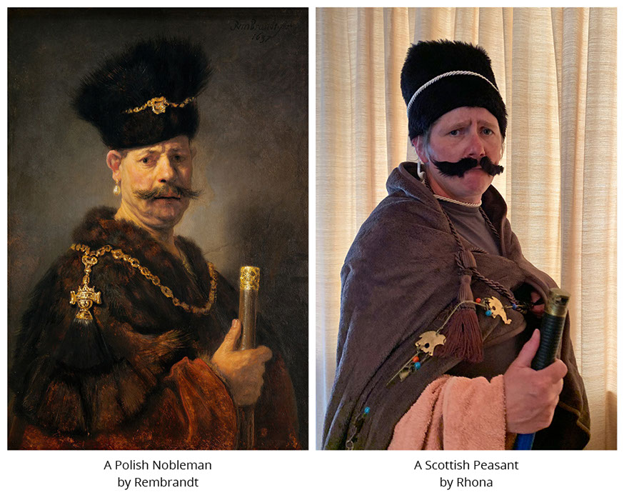 A Polish Nobleman by Rembrandt. A Scottish Peasant by Rhona MacRae #all4won #abdnartmuseums #gettymuseumchallenge