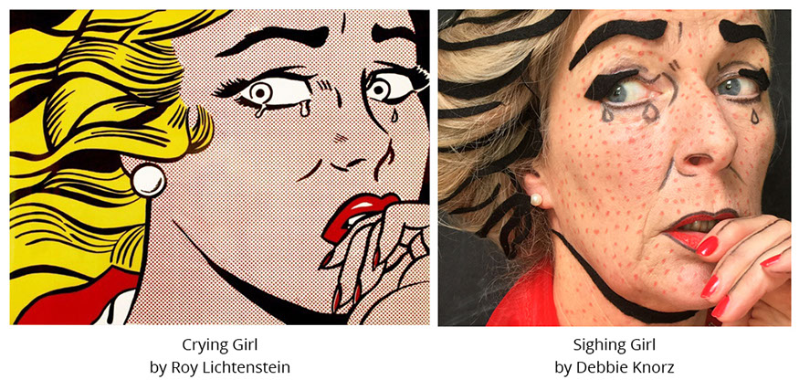 Crying Girl by Roy Lichtenstein. Sighing Girl by Debbie Knorz. #all4won #abdnartmuseums