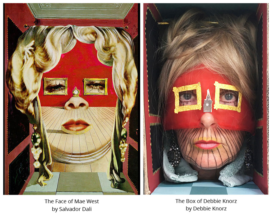 The Face of Mae West by Salvador Dali The Box of Debbie Knorz by Debbie Knorz #all4won #abdnartmuseums #gettymuseumchallenge