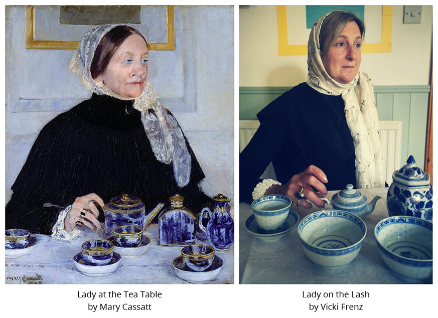Lady at the Tea Table by Mary Cassatt Lady on the Lash by Vicki Frenz #all4won #abdnartmuseums #gettymuseumchallenge